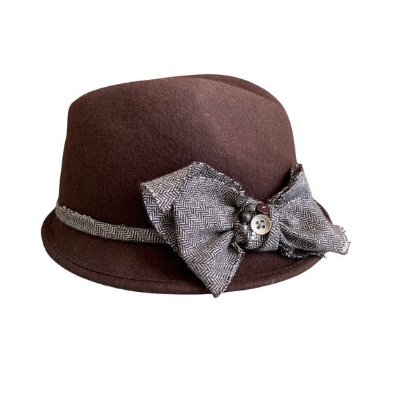 Scala chocolate brown wool felt fedora - Picture 1 of 6